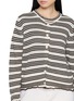  - BARRIE - Striped Seersucker Knit Cardigan