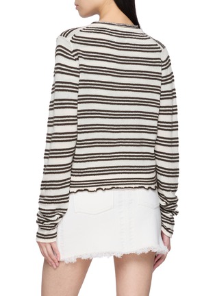 Back View - Click To Enlarge - BARRIE - Striped Seersucker Knit Cardigan