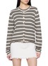Main View - Click To Enlarge - BARRIE - Striped Seersucker Knit Cardigan