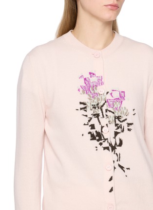  - BARRIE - Cashmere Cardigan With Floral Motif