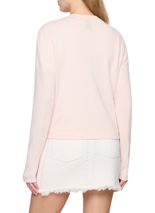 Back View - Click To Enlarge - BARRIE - Cashmere Cardigan With Floral Motif