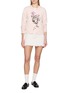 Figure View - Click To Enlarge - BARRIE - Cashmere Cardigan With Floral Motif