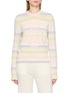 BARRIE Thistle Logo Stripe Cashmere Knit Sweater