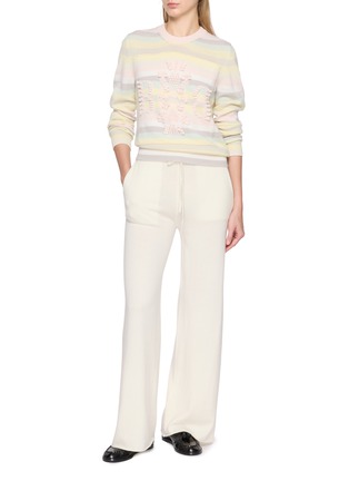 Figure View - Click To Enlarge - BARRIE - Thistle Logo Stripe Cashmere Knit Sweater