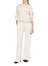 Figure View - Click To Enlarge - BARRIE - Thistle Logo Stripe Cashmere Knit Sweater