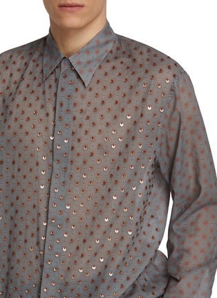  - DRIES VAN NOTEN - Long Sleeve Starburst Polka Dot Cotton Voile Shirt