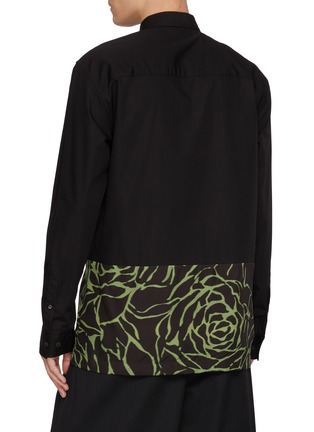 Back View - Click To Enlarge - DRIES VAN NOTEN - Long Sleeve Flower Outline Dot Cotton Poplin Shirt