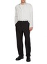 Figure View - Click To Enlarge - DRIES VAN NOTEN - Drawstring Waist Straight Leg Cotton Wool Pants