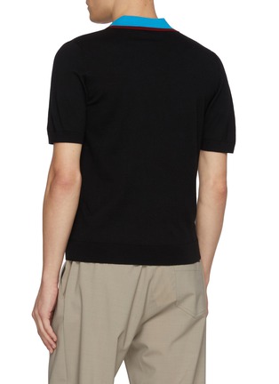 Back View - Click To Enlarge - DRIES VAN NOTEN - Fairilse Molar Wool Polo Shirt