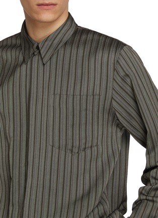  - DRIES VAN NOTEN - Striped Corran Pocket Fluid Visc Shirt
