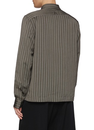 Back View - Click To Enlarge - DRIES VAN NOTEN - Striped Corran Pocket Fluid Visc Shirt