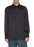 DRIES VAN NOTEN Long Sleeve Striped Cupro Shirt