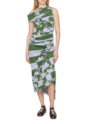 Figure View - Click To Enlarge - DRIES VAN NOTEN - Hunam Ruched Cotton Midi Skirt