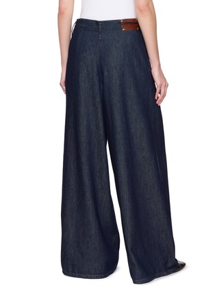 Back View - Click To Enlarge - DRIES VAN NOTEN - Wide Leg Dark Wash Jeans