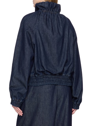 Back View - Click To Enlarge - DRIES VAN NOTEN - Cropped Dark Wash Denim Jacket