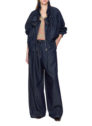 Figure View - Click To Enlarge - DRIES VAN NOTEN - Cropped Dark Wash Denim Jacket