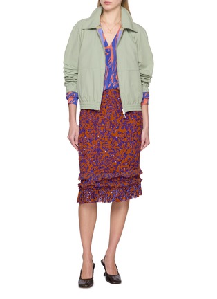 Figure View - Click To Enlarge - DRIES VAN NOTEN - Scotts Dotted Squiggle Print Midi Skirt