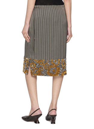 Back View - Click To Enlarge - DRIES VAN NOTEN - Striped Sequin Hem Midi Skirt