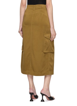 Back View - Click To Enlarge - DRIES VAN NOTEN - Savannah Overdyed Cupro Cargo Skirt