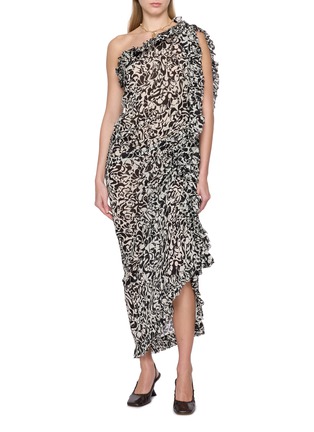 Figure View - Click To Enlarge - DRIES VAN NOTEN - Dina Dotted Squiggle Print Dress