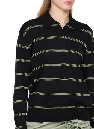  - DRIES VAN NOTEN - Tuno Striped Wool Polo Shirt