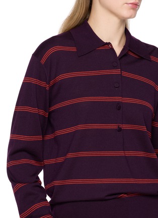  - DRIES VAN NOTEN - Tuno Striped Wool Polo Shirt
