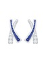 LC COLLECTION JEWELLERY 18K White Gold Diamond Sapphire Drop Earrings