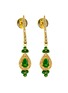 LC COLLECTION JEWELLERY Halo 18K Gold Diamond Emerald Drop Earrings
