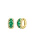 LC COLLECTION JEWELLERY 18K Gold Emerald Diamond Hoop Earrings