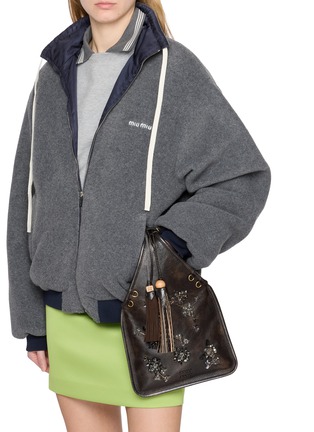 Figure View - Click To Enlarge - MIU MIU - Tassel Leather Tote Bag