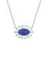 LC COLLECTION JEWELLERY Radiant Eye 18K White Gold Diamond Sapphire Necklace — Size 18