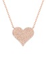 LC COLLECTION JEWELLERY Pavé Heart 18K Rose Gold Diamond Necklace — Size 18