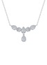 LC COLLECTION JEWELLERY Geometric Cascade 18K White Gold Diamond Necklace — Size 18