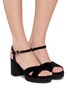 Figure View - Click To Enlarge - STUART WEITZMAN - Danya 80 Silk Velvet Platform Sandals