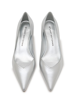Detail View - Click To Enlarge - STUART WEITZMAN - Eva 35 Metallic Leather Pumps