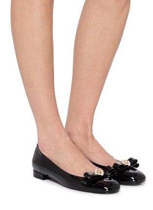 Figure View - Click To Enlarge - STUART WEITZMAN - Patent Leather Flat Ballerinas