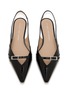 Detail View - Click To Enlarge - STUART WEITZMAN - Georgie Patent Leather Slingback Skimmers