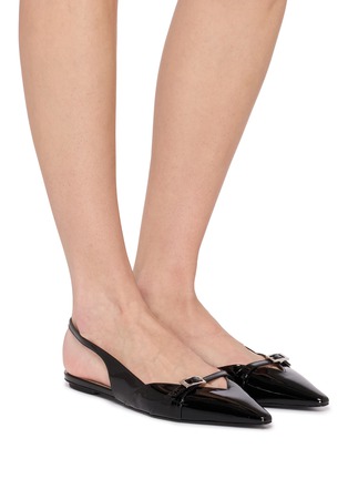 Figure View - Click To Enlarge - STUART WEITZMAN - Georgie Patent Leather Slingback Skimmers