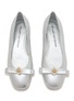 Detail View - Click To Enlarge - STUART WEITZMAN - Metallic Leather Flat Ballerinas