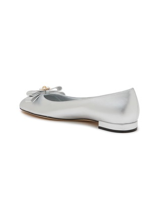  - STUART WEITZMAN - Metallic Leather Flat Ballerinas