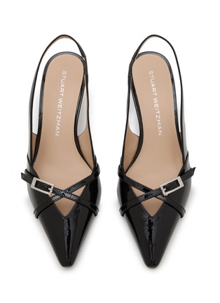 Detail View - Click To Enlarge - STUART WEITZMAN - Georgie 50 Glossy Patent Leather Slingback Pumps