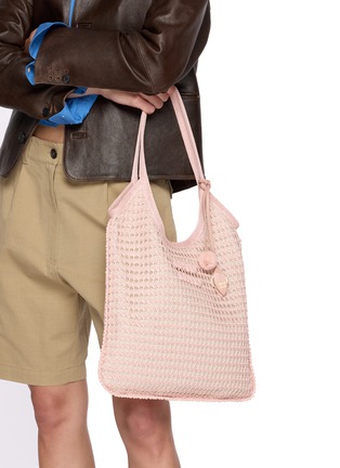 Figure View - Click To Enlarge - MIU MIU - Ivy Vertical Cotton Crochet Tote Bag