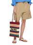 Figure View - Click To Enlarge - MIU MIU - N/S Woven Stripe Shopper Bag