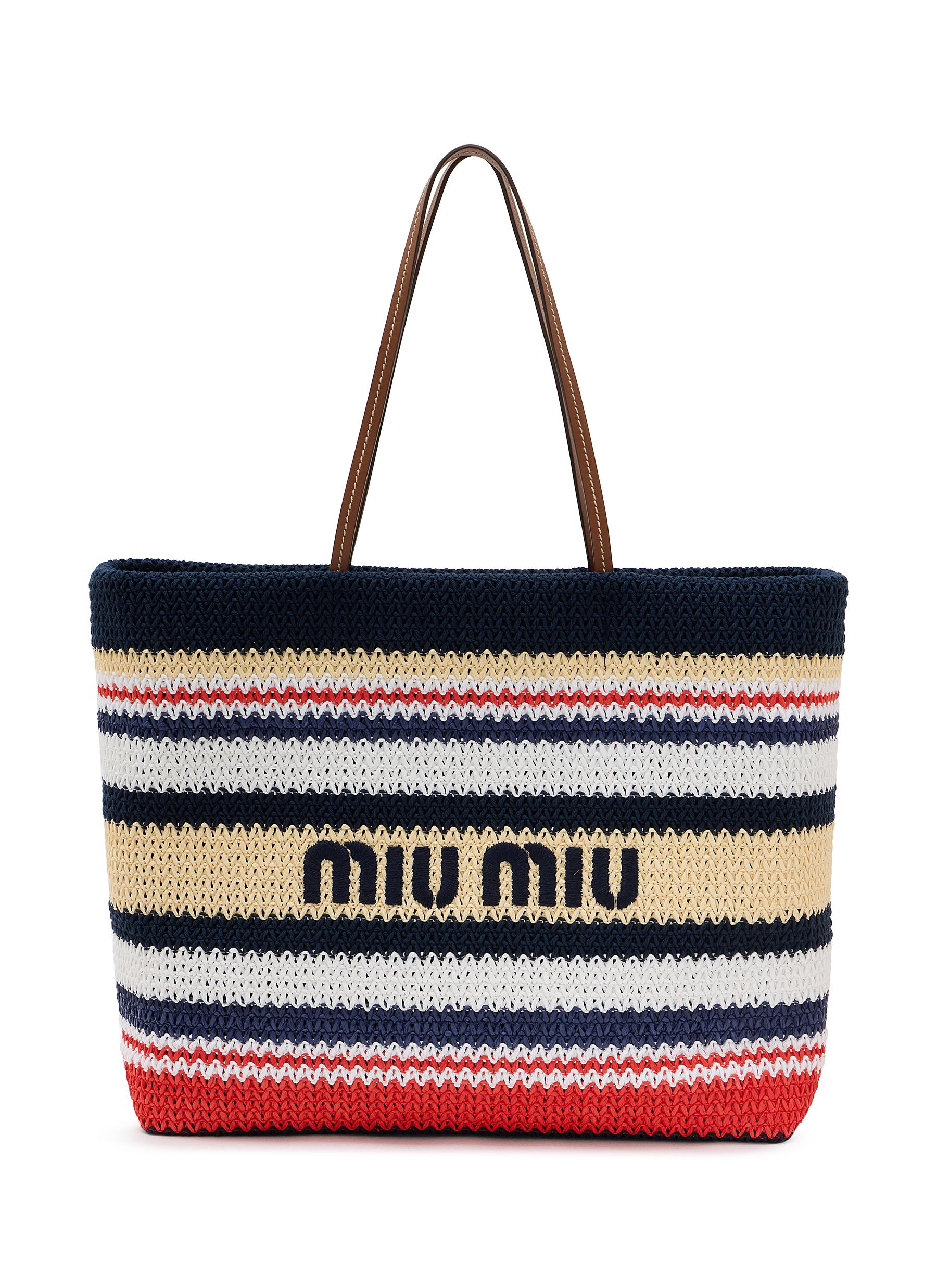 MIU MIU | E/W Woven Stripe Shopper Bag | Women | Lane Crawford