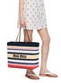 Figure View - Click To Enlarge - MIU MIU - E/W Woven Stripe Shopper Bag
