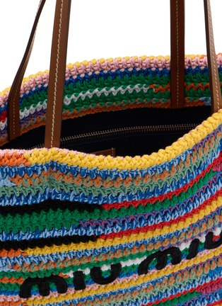 Detail View - Click To Enlarge - MIU MIU - Woven Cotton Crochet Tote Bag