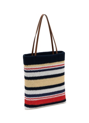 Detail View - Click To Enlarge - MIU MIU - N/S Woven Stripe Shopper Bag
