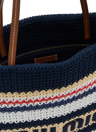Detail View - Click To Enlarge - MIU MIU - N/S Woven Stripe Shopper Bag