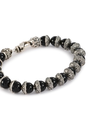 Detail View - Click To Enlarge - EMANUELE BICOCCHI - Beaded Logo Sterling Silver Bracelet