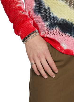 Figure View - Click To Enlarge - EMANUELE BICOCCHI - Beaded Logo Sterling Silver Bracelet